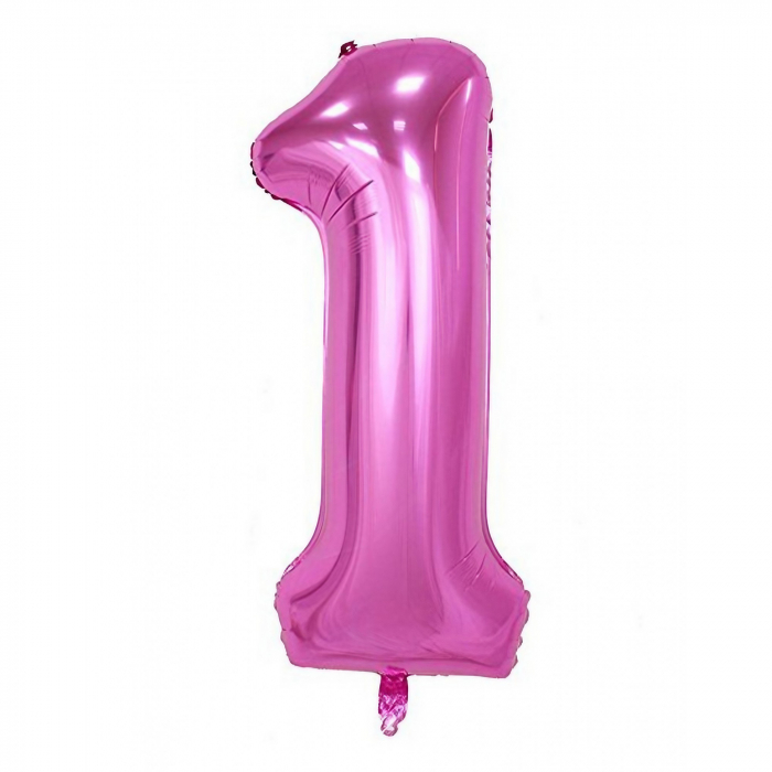 Balon din Folie Flippy, Cifra 1, 81 cm, Pentru Aer sau Heliu, Mov [1]