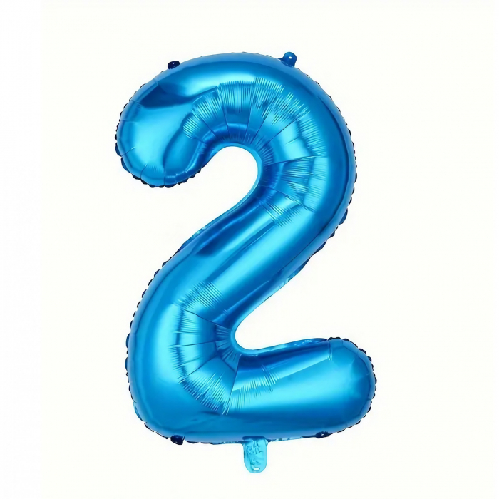 Balon din Folie Flippy, Cifra 2, 81 cm, Pentru Aer sau Heliu, Albastru [1]