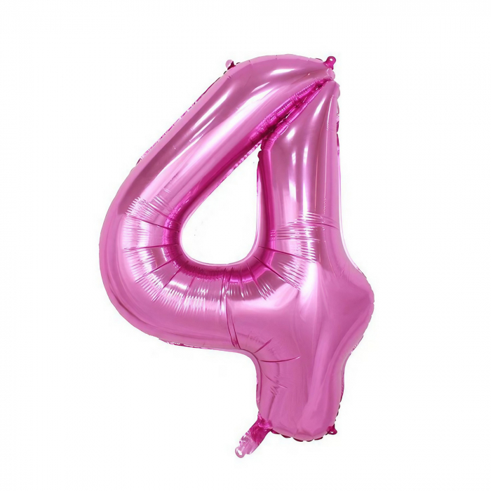 Balon din Folie Flippy, Cifra 4, 81 cm, Pentru Aer sau Heliu, Bulk, Mov [1]
