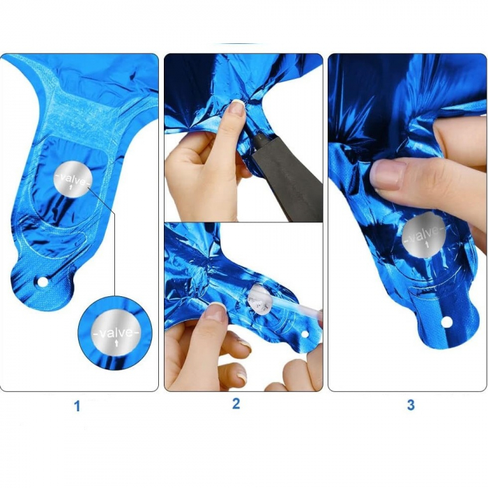 Balon din Folie Flippy, Cifra 5, 81 cm, Pentru Aer sau Heliu, Bulk, Albastru [4]
