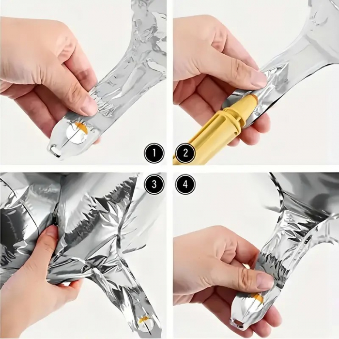Balon din Folie Flippy, Cifra 8, 81 cm, Pentru Aer sau Heliu, Bulk, Argintiu [6]