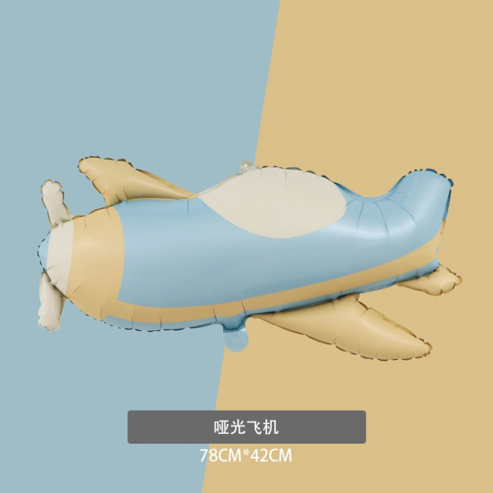 Balon din Folie Metalizata, Flippy, Figurina Animata, Model Avion, 78x42 cm, Ambalaj Individual, Pai Inclus, Umflare cu Aer sau Heliu, Albastru [1]