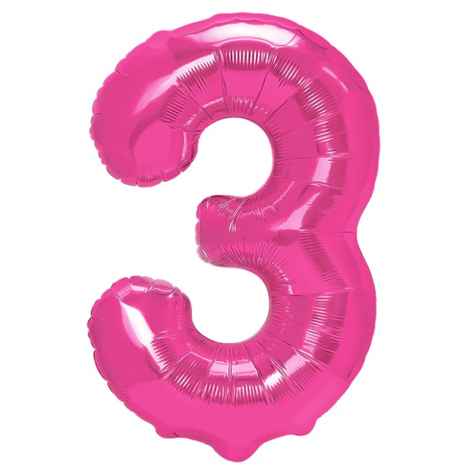Balon din Folie Metalizata, Flippy, Figurina Cifra, Model 3, Tema Aniversare 100 cm, Ambalaj Individual, Pai Inclus, Umflare cu Aer sau Heliu, Roz [1]