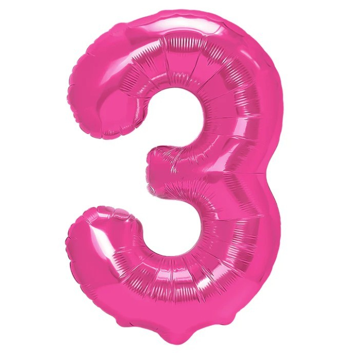 Balon din Folie Metalizata, Flippy, Figurina Cifra, Model 3, Tema Aniversare 100 cm, Ambalaj Individual, Pai Inclus, Umflare cu Aer sau Heliu, Roz [3]