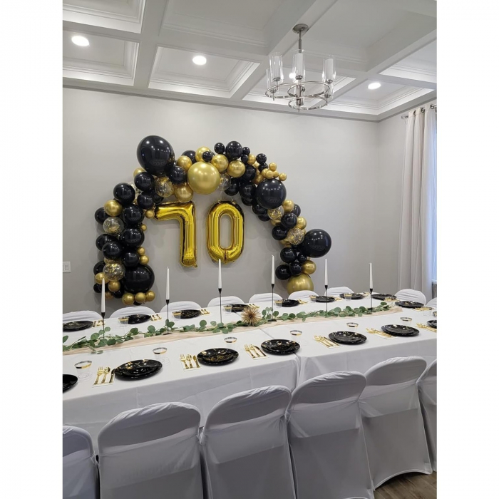 Balon din Folie Metalizata Flippy, Figurina Cifra, Tema Aniversare 100 cm, Ambalaj Individual, Pai inclus, Umflare cu Aer sau Heliu, Auriu, Cifra 0 [5]