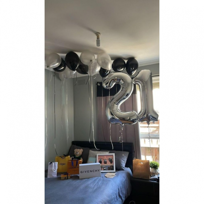 Balon din Folie Metalizata, Flippy, Figurina Cifra, Tema Aniversare 40 cm, Ambalaj Individual, Pai inclus, Umflare cu Aer sau Heliu, Argintiu, Cifra 1 [7]