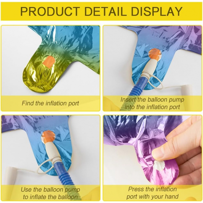 Balon din Folie Metalizata Flippy, Figurina Cifra, Tema Aniversare 40 cm, Ambalaj Individual, Pai inclus, Umflare cu Aer sau Heliu, Multicolor, Cifra 4 [6]