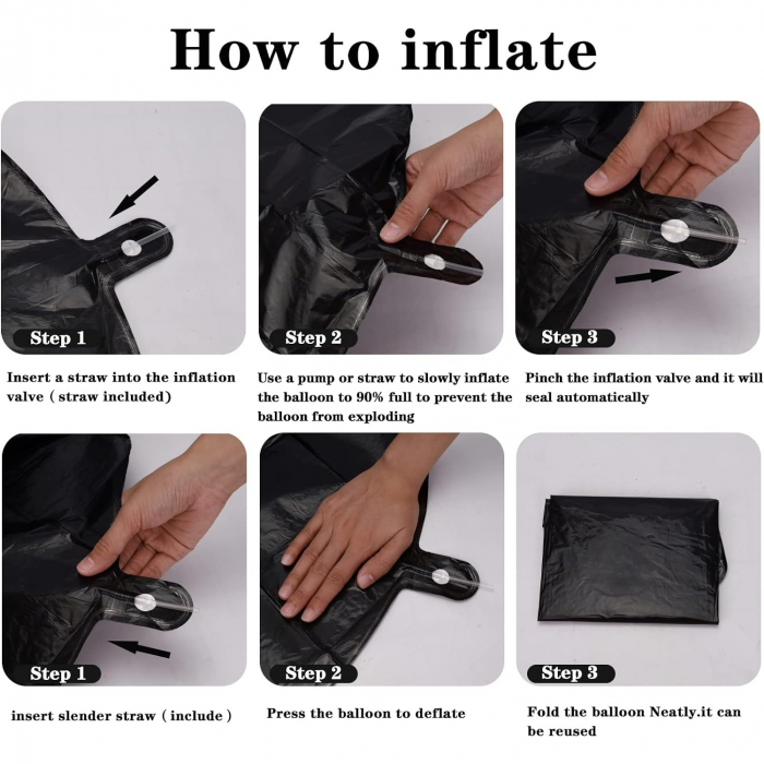Balon din Folie Metalizata, Flippy, Figurina Cifra, Tema Aniversare 40 cm, Ambalaj Individual, Pai inclus, Umflare cu Aer sau Heliu, Negru, Cifra 0 [7]