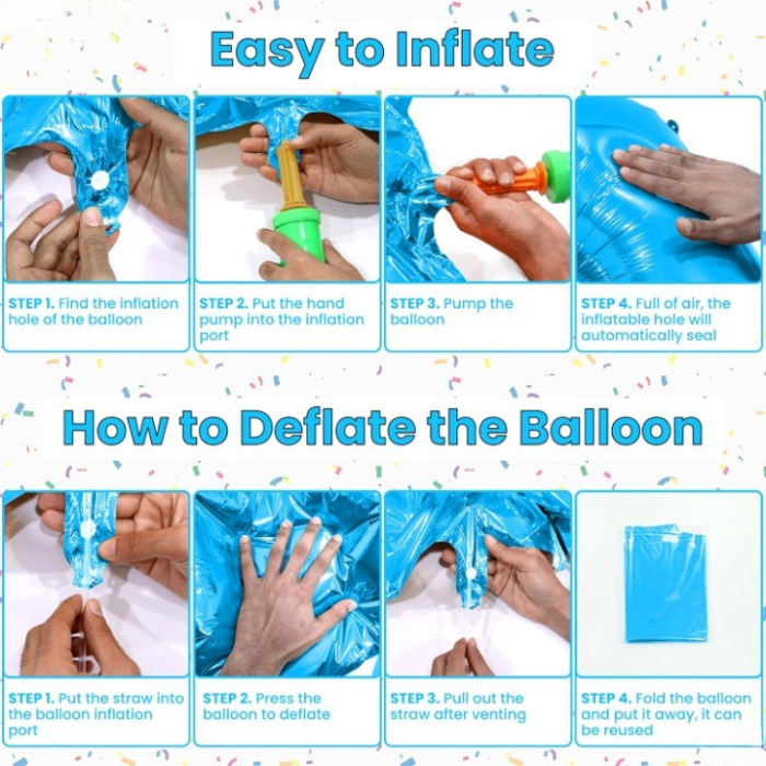 Balon din Folie Metalizata, Flippy, Figurina Cifra, Tema Aniversare 80 cm, Ambalaj Individual, Pai inclus, Umflare cu Aer sau Heliu, Albastru, Cifra 0 [9]