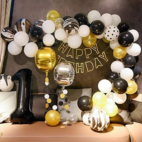 Balon din Folie Metalizata, Flippy, Figurina Cifra, Tema Aniversare 80 cm, Ambalaj Individual, Pai inclus, Umflare cu Aer sau Heliu, Negru, Cifra 1 [14]