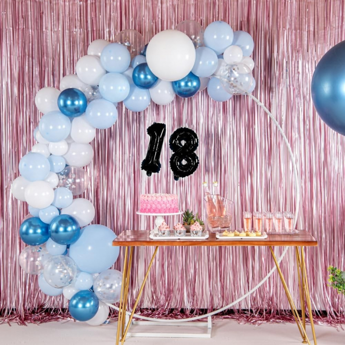 Balon din Folie Metalizata, Flippy, Figurina Cifra, Tema Aniversare 80 cm, Ambalaj Individual, Pai inclus, Umflare cu Aer sau Heliu, Negru, Cifra 8 [4]
