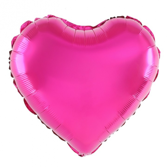 Balon din Folie Metalizata, Flippy, Figurina Inimioara, Model Simplu, Tematica Iubire, 40 cm, Ambalaj Individual, Pai Inclus, Umflare cu Aer sau Heliu, Roz [2]