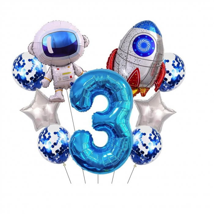 Balon din Folie Metalizata, Flippy, Figurina Stea, Model Simplu, Tematica Aniversare, 40 cm, Ambalaj Individual, Pai Inclus, Umflare cu Aer sau Heliu, Argintiu [2]