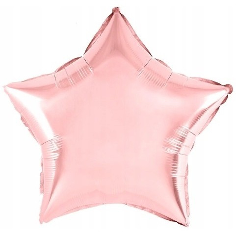Balon din Folie Metalizata, Flippy, Figurina Stea, Model Simplu, Tematica Aniversare, 40 cm, Ambalaj Individual, Pai Inclus, Umflare cu Aer sau Heliu, Rose [1]