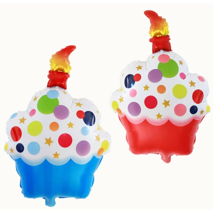 Balon din Folie Metalizata, Flippy, Figurine Dulciuri, Model 1, Tematica Prajitura Aniversara, 68x44 cm, Ambalaj Individual, Pai Inclus, Umflare cu Aer sau Heliu, Multicolor [4]