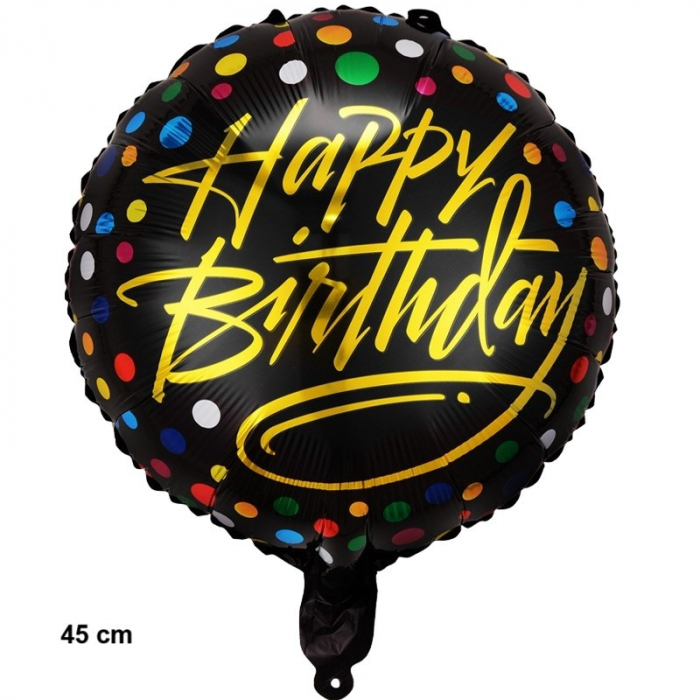 Balon din Folie Metalizata, Flippy, Figurine, Model 3, Happy Birthday, Tematica Aniversare, 45 cm, Ambalaj Individual, Pai Inclus, Umflare cu Aer sau Heliu, Multicolor [2]