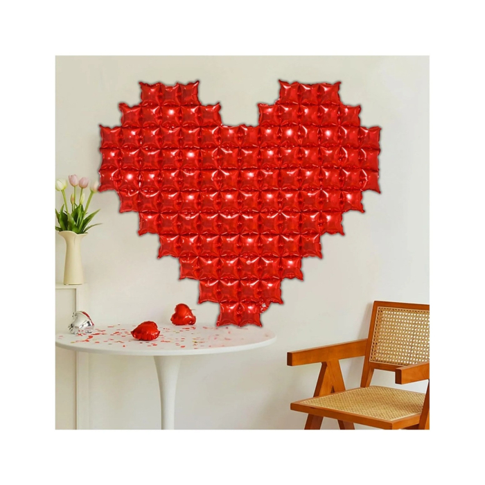 Balon Folie, Flippy, Model Inima, 120 x 135 cm, Rosu [2]