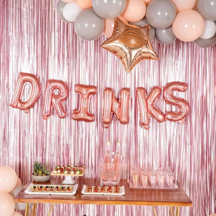 Balon Folie Metalizata Litera I, Flippy, 40 cm, Umflati cu Heliu sau Aer, Ambalaj Individual, Pai inclus, Rose Gold [5]