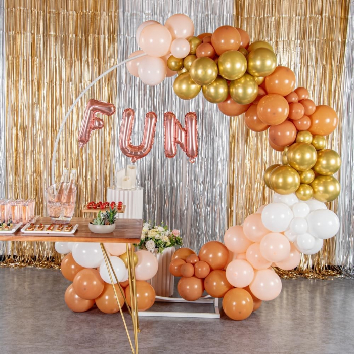Balon Folie Metalizata Litera N, Flippy, 40 cm, Umflati cu Heliu sau Aer, Ambalaj Individual, Pai inclus, Rose Gold [6]