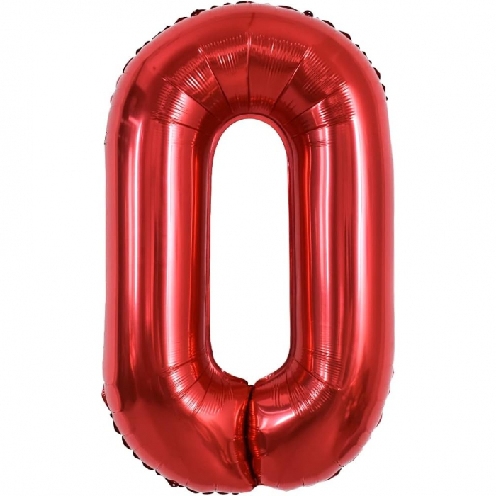 Balon Folie Metalizata Litera O, Flippy, 40 cm, Umflati cu Heliu sau Aer, Ambalaj Individual, Pai inclus, Rosu [5]