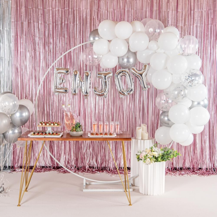 Balon Folie Metalizata Litera O, Flippy, 80 cm, Umflati cu Heliu sau Aer, Ambalaj Individual, Pai inclus, Argintiu [5]