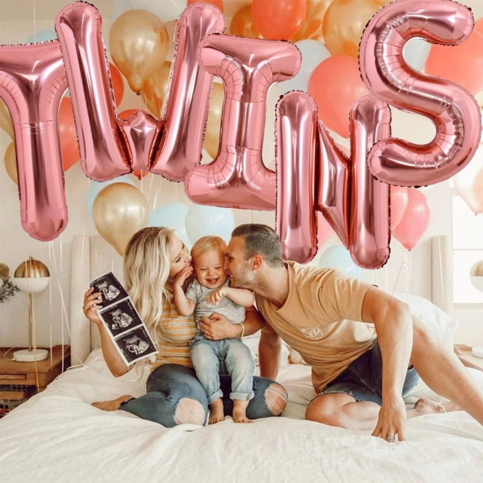 Balon Folie Metalizata Litera S, Flippy, 80 cm, Umflati cu Heliu sau Aer, Ambalaj Individual, Pai inclus, Rose Gold [2]