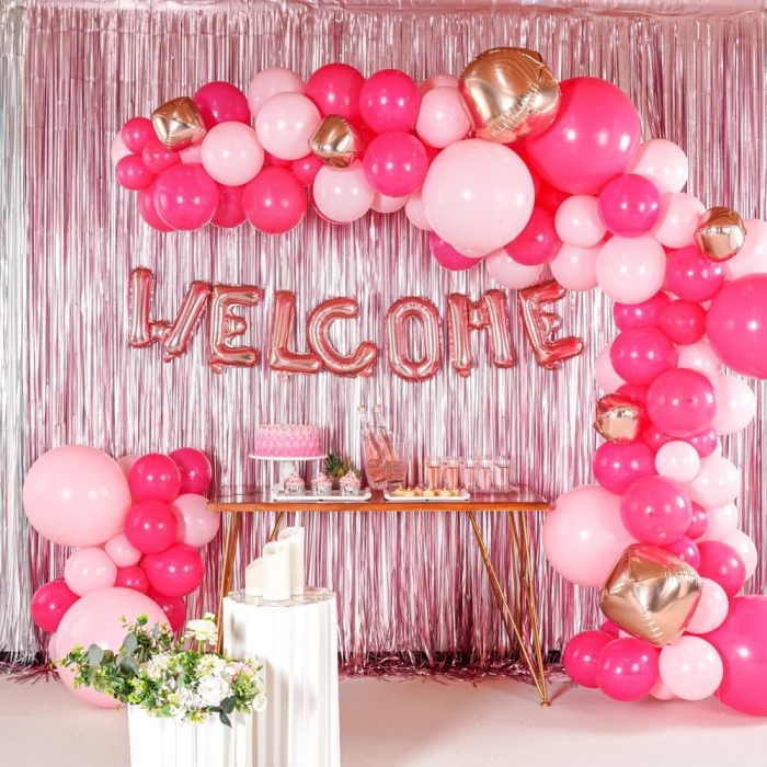 Balon Folie Metalizata Litera W, Flippy, 40 cm, Umflati cu Heliu sau Aer, Ambalaj Individual, Pai inclus, Rose Gold [5]