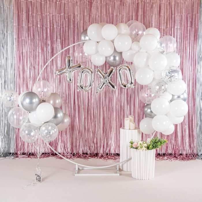 Balon Folie Metalizata Litera X, Flippy, 80 cm, Umflati cu Heliu sau Aer, Ambalaj Individual, Pai inclus, Argintiu [5]