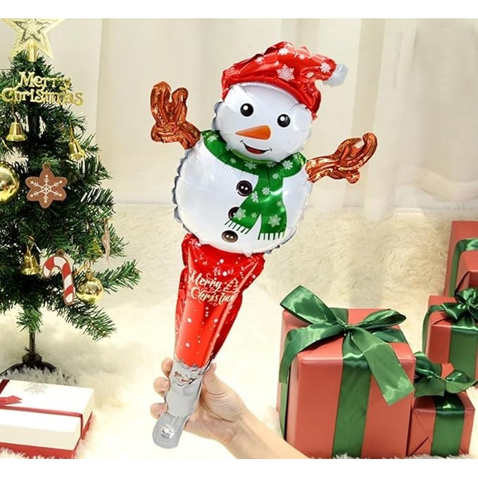 Balon Om de Zapada, Flippy, din Folie de Aluminiu, de Mana, Tema Craciun, 29.5x61.5cm, Multicolor [2]