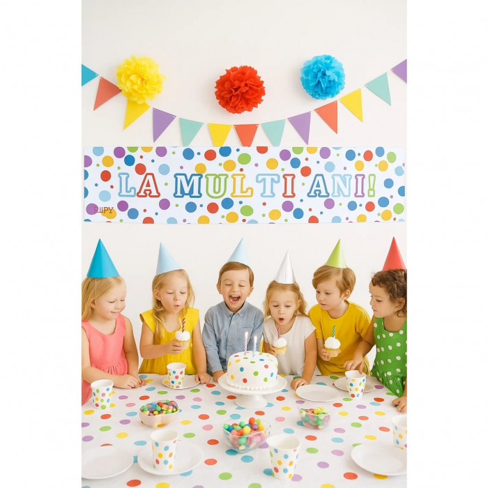 Banner Aniversar, Flippy, Colectie LA MULTI ANI, 98 x 24 cm, Multicolor [5]