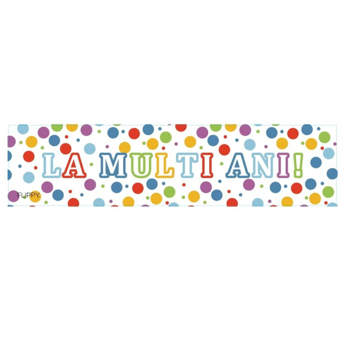 Banner Aniversar, Flippy, Colectie LA MULTI ANI, 98 x 24 cm, Multicolor [1]