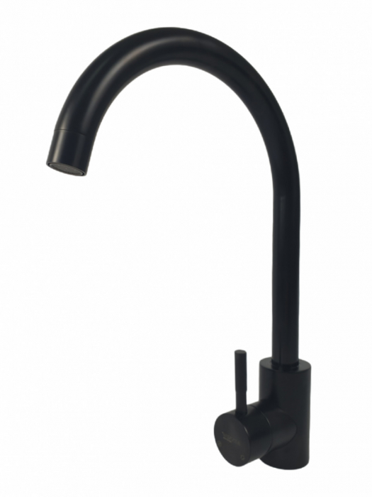 Baterie bucatarie MIXXUS SUS-011-2 BLACK din otel inoxidabil, Monocomanda, Racorduri incluse [2]