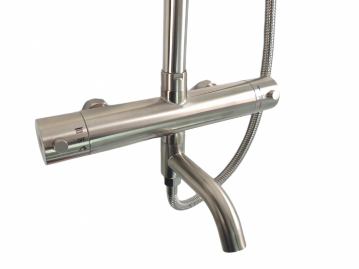 Coloana de dus Mixxus TMO-009-J, 120 cm baterie si para, monocomanda, furtun flexibil [3]