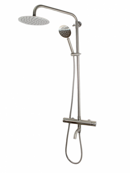 Coloana de dus Mixxus TMO-009-J, 120 cm baterie si para, monocomanda, furtun flexibil [4]