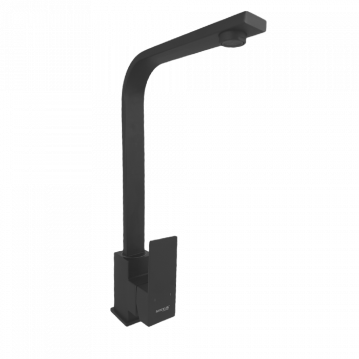 Baterie bucatarie MIXXUS KUB-011 BLACK din otel inoxidabil, Monocomanda, Racorduri incluse [3]