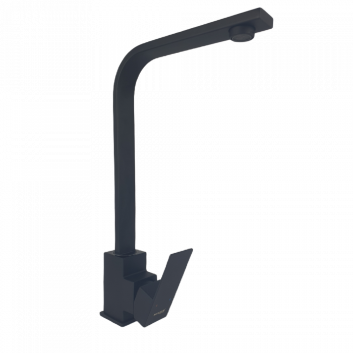 Baterie bucatarie MIXXUS KUB-011 BLACK din otel inoxidabil, Monocomanda, Racorduri incluse [2]