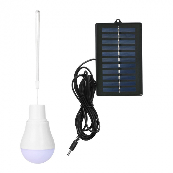 Bec portabil cu panou solar Flippy, pentru camping, utilizare exterior/interior, 3.6V, 400 mAh, 6.2 x 10 cm, alb rece [1]