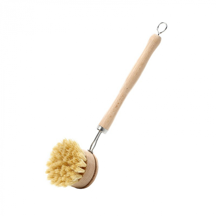 Perie de Curatat Vase si Alimente, Flippy, din Lemn de Fag cu Coada, 24 x 5.8 cm, Perie din Sisal, Crem [1]