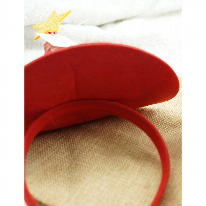 Bentita/cerc tip palarie de Craciun, culoare rosie cu led, marime standard, Flippy [5]