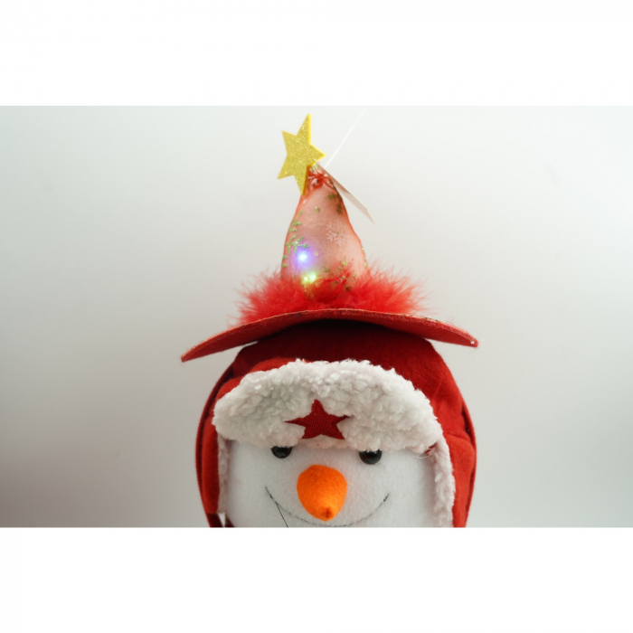 Bentita/cerc tip palarie de Craciun, culoare rosie cu led, marime standard, Flippy [2]