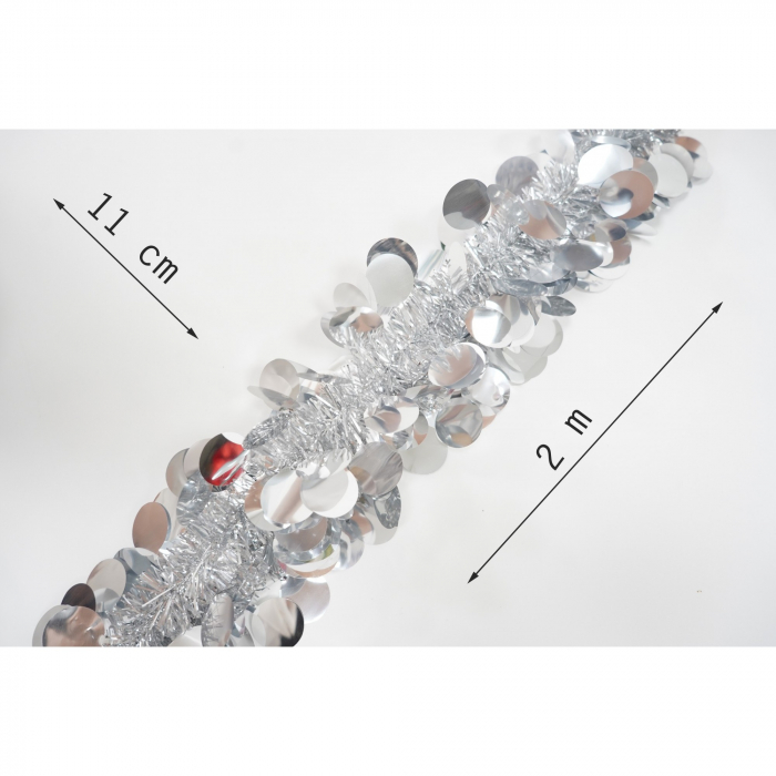 Beteala Craciun, Flippy, argintiu, marimea: 2 m x 11 cm material:folie PVC, interior/exterior [6]