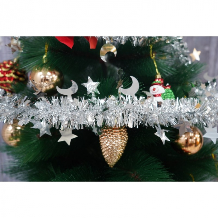 Beteala Craciun, Flippy, argintiu, marimea: 2 m x 9 cm x 5 cm material:folie PVC, interior/exterior [10]