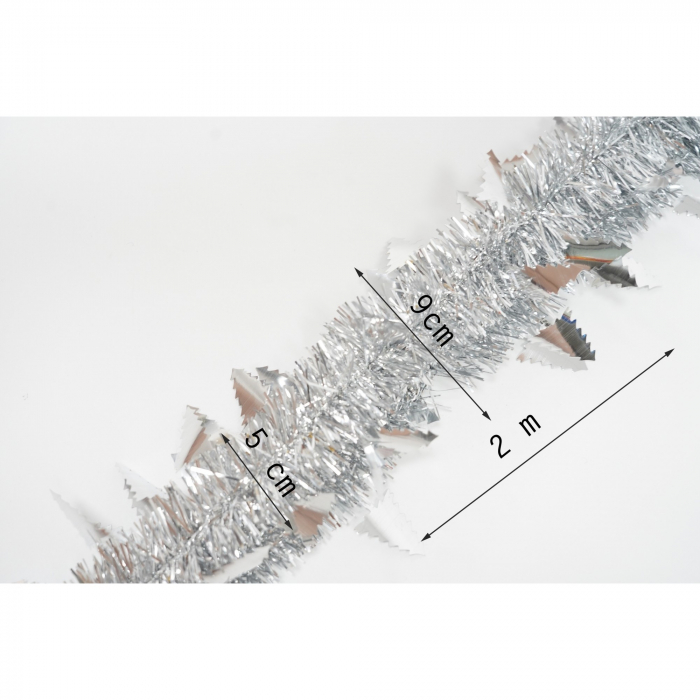 Beteala Craciun, Flippy, argintiu, marimea: 2 m x 9 cm x 5 cm material:folie PVC, interior/exterior [6]