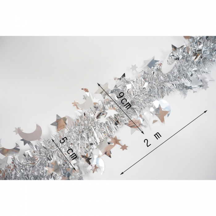 Beteala Craciun, Flippy, argintiu, marimea: 2 m x 9 cm x 5 cm material:folie PVC, interior/exterior [6]