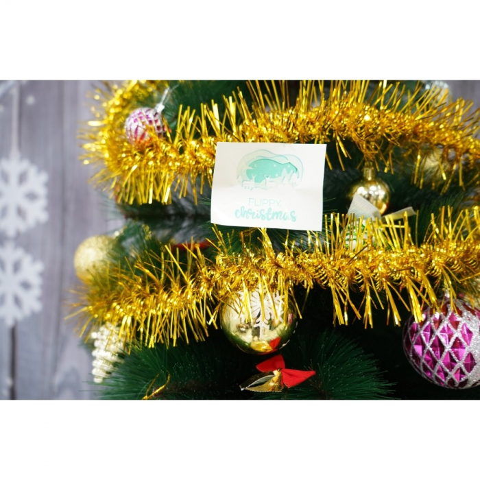 Beteala Craciun, Flippy, aur, marimea: 2 m x 8 cm material:folie PVC, interior/exterior [8]