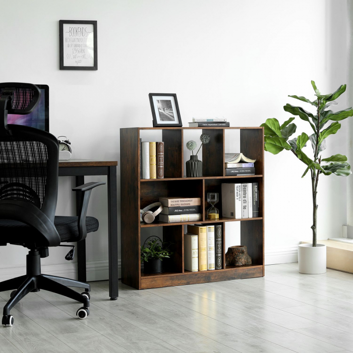 Biblioteca mini, maro, 86x28x94.5 cm [4]