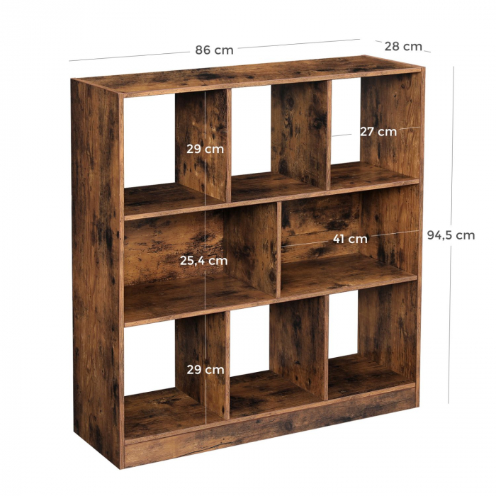 Biblioteca mini, maro, 86x28x94.5 cm [8]
