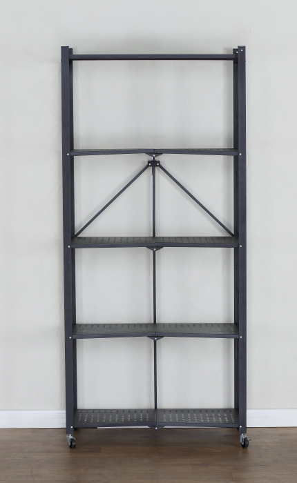 Biblioteca plianta cu 5 rafturi, UnicSpot, negru, 70x34x163 cm [5]