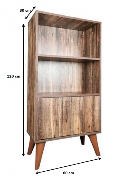 Biblioteca Retro, maro, 60x30x120 cm [5]