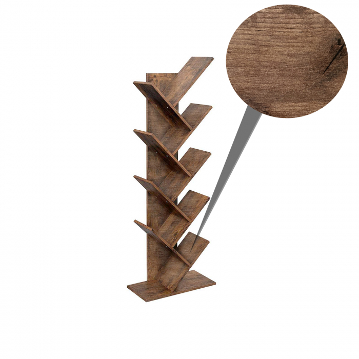 Biblioteca verticala, maro, 50x25x141.5 cm [3]